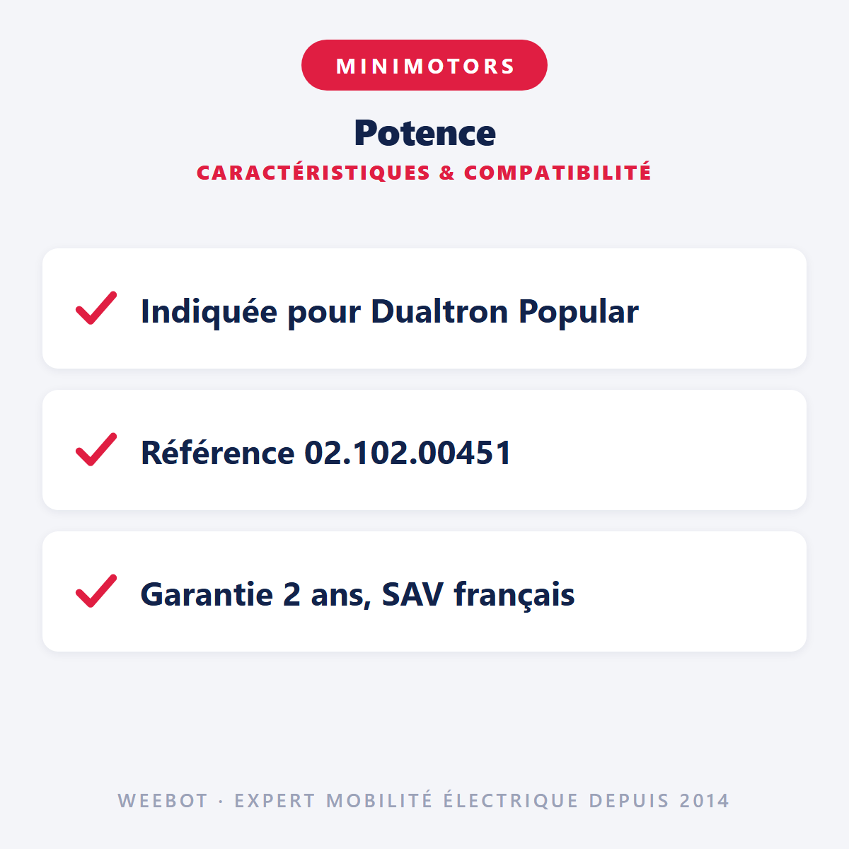 Potence : caractéristiques et compatibilité