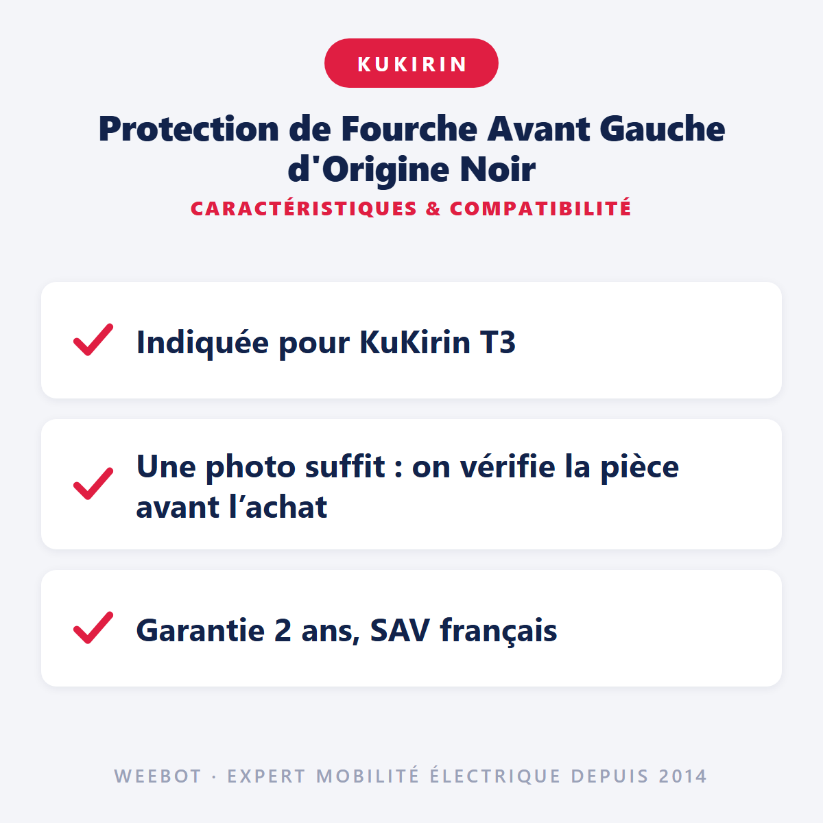 Protection de Fourche Avant Gauche d'Origine Noir : caractéristiques et compatibilité