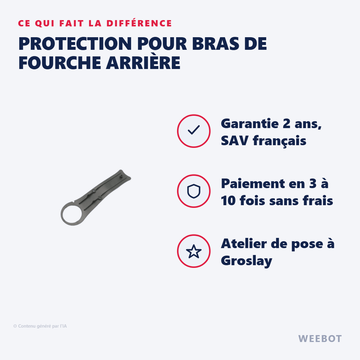 Protection pour Bras de Fourche Arrière (gauche et droite) pour Trottinette Electrique Dualtron Storm - Weebot