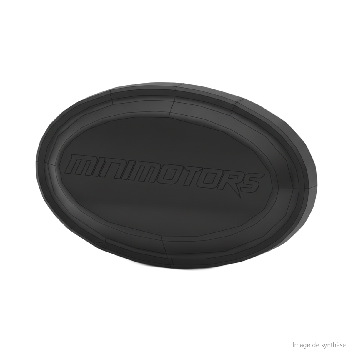 Réflecteur latéral gauche ovale estampillé du logo Minimotors