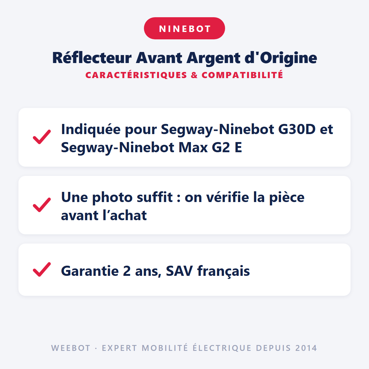 Réflecteur Avant Argent d'Origine : caractéristiques et compatibilité