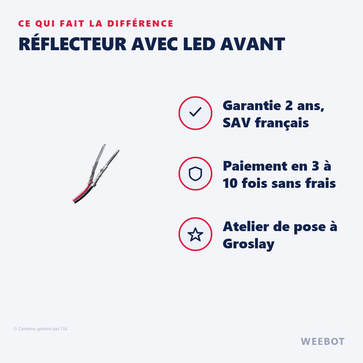 Réflecteur avec LED Avant : les points forts