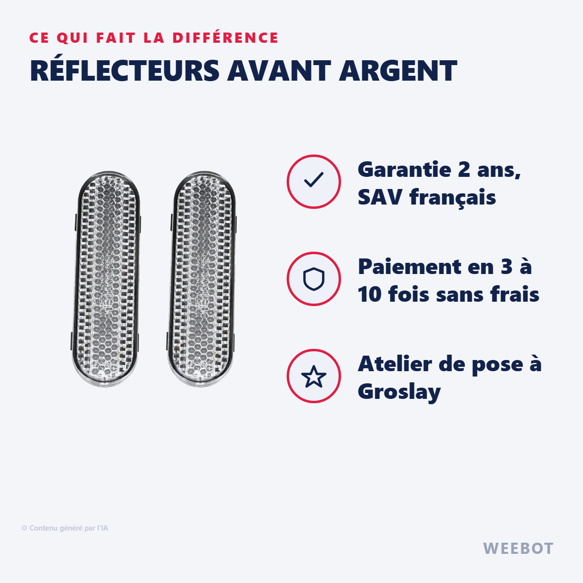 Réflecteurs Avant Argent : les points forts