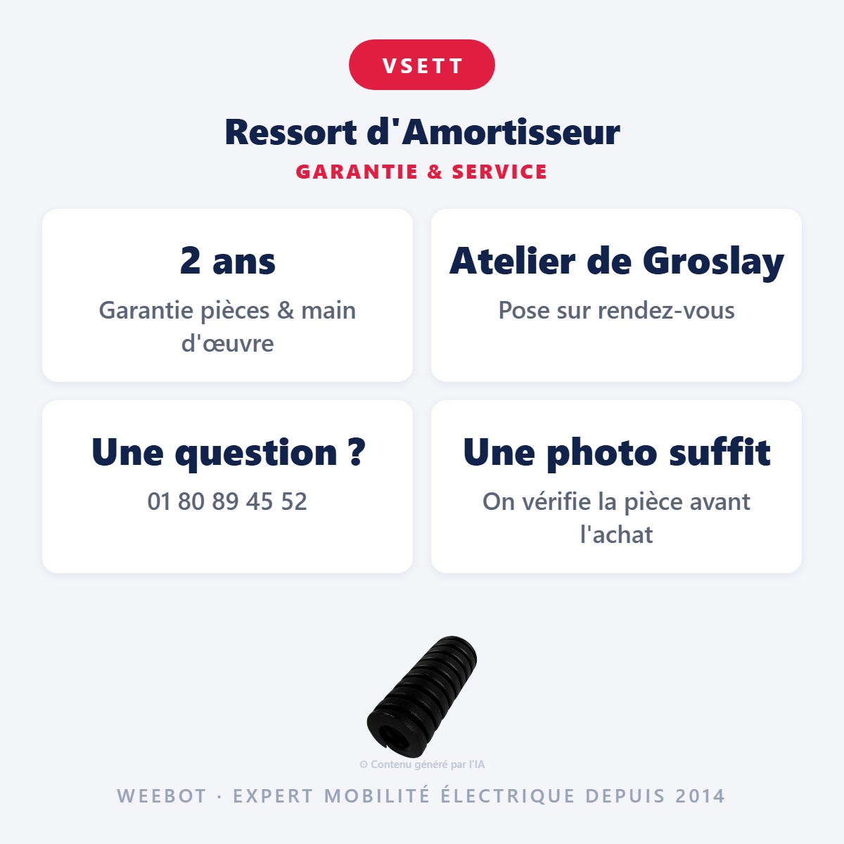 Ressort d'Amortisseur : garantie 2 ans et service après-vente