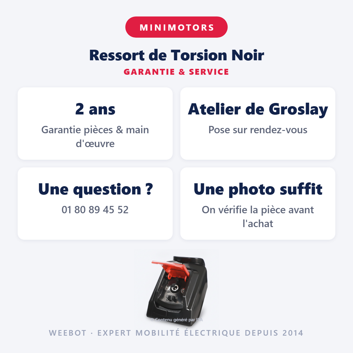 Ressort de Torsion Noir : garantie 2 ans et service après-vente