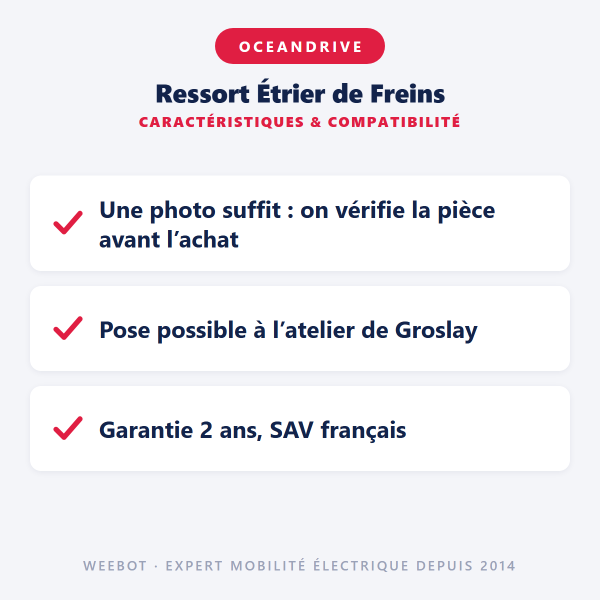 Ressort Étrier de Freins pour Trottinette Électrique Ocean Drive X9 - Weebot