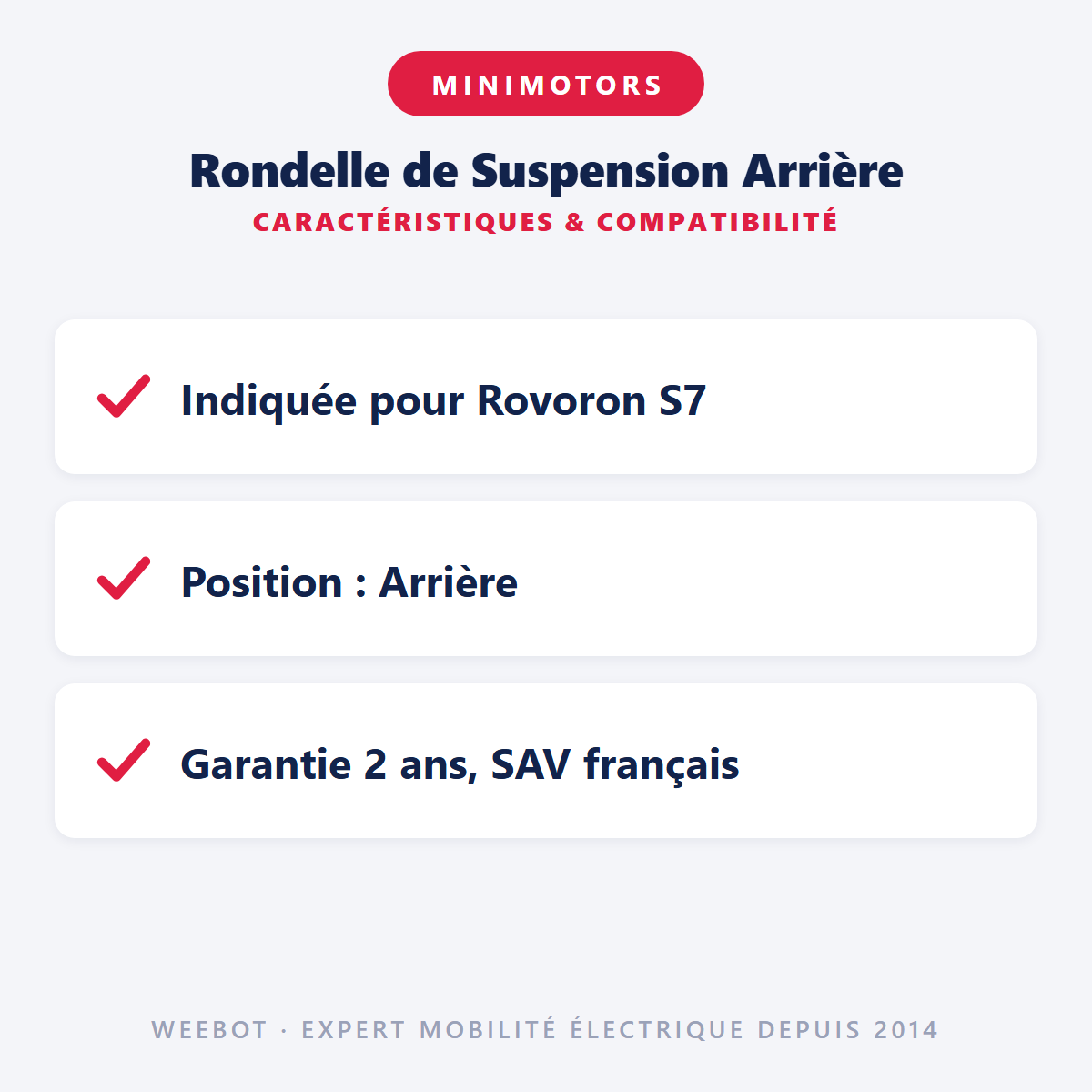 Rondelle de Suspension Arrière : caractéristiques et compatibilité