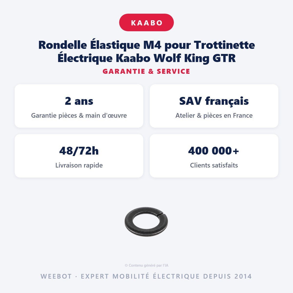 Rondelle Élastique M4 pour Trottinette Électrique Kaabo Wolf King GTR - Weebot
