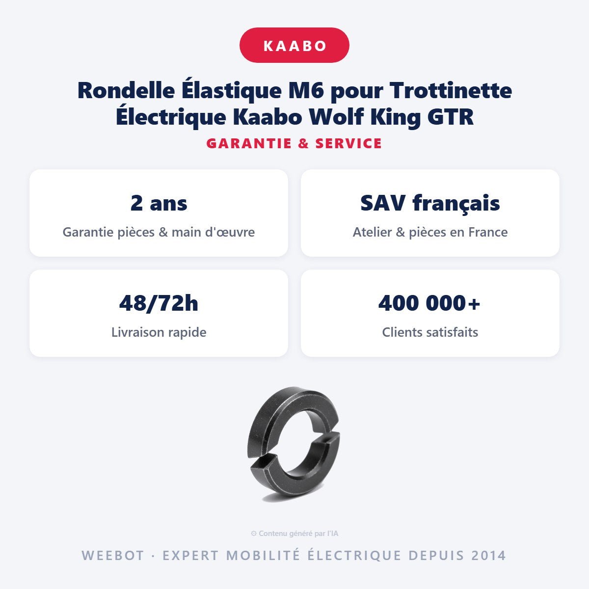 Rondelle Élastique M6 pour Trottinette Électrique Kaabo Wolf King GTR - Weebot