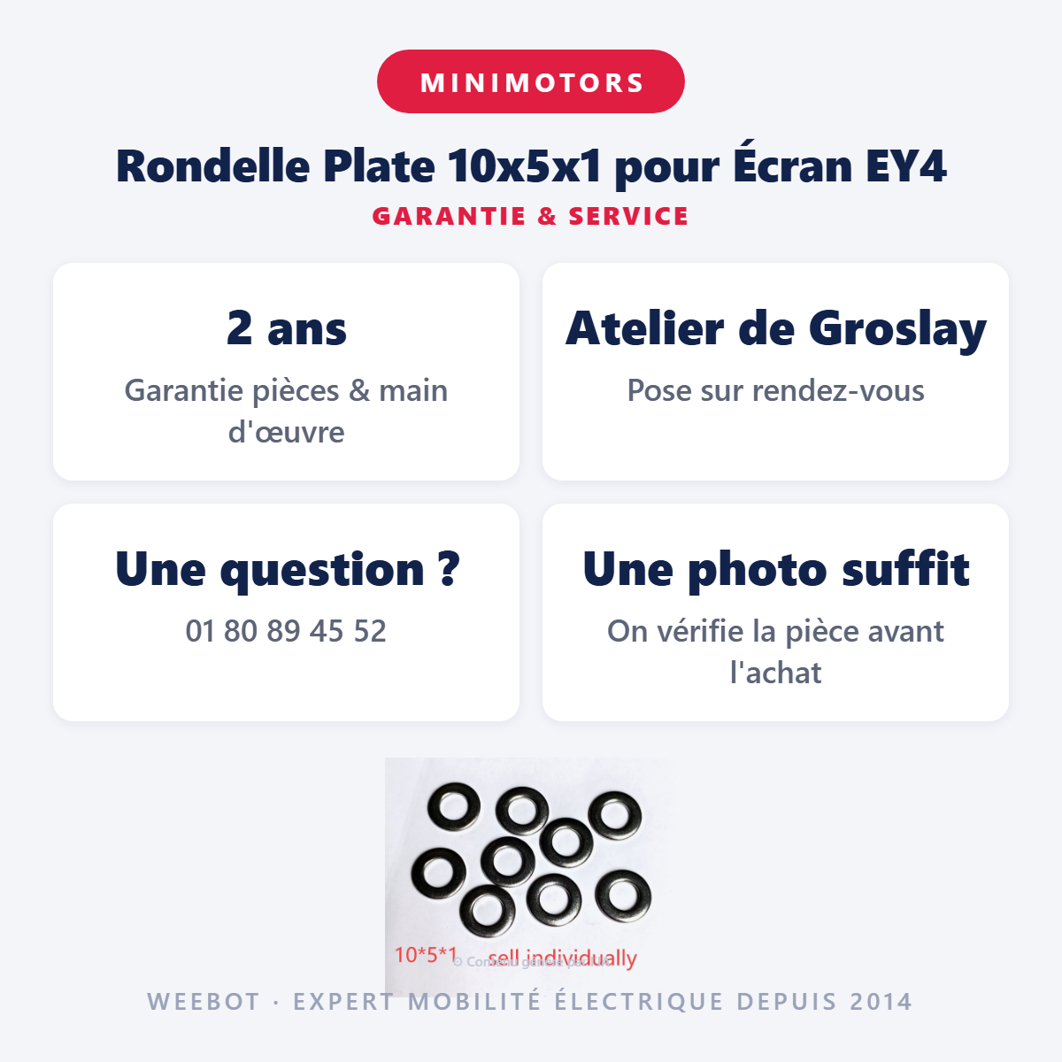 Rondelle Plate 10x5x1 pour Écran EY4 : garantie 2 ans et service après-vente