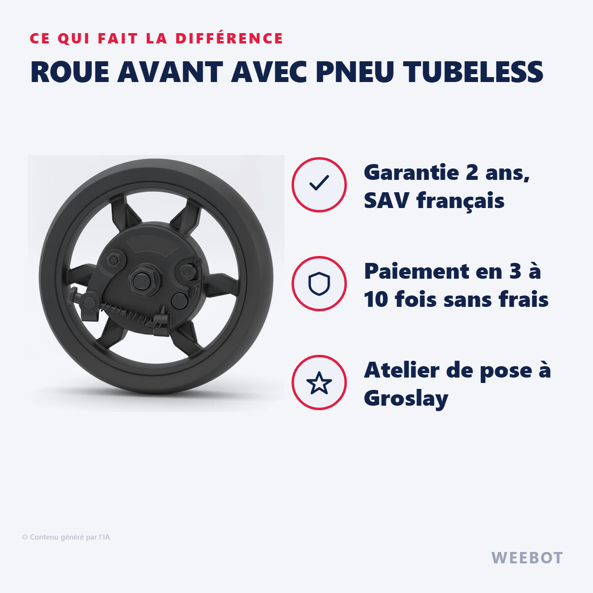 Roue Avant avec Pneu Tubeless : les points forts