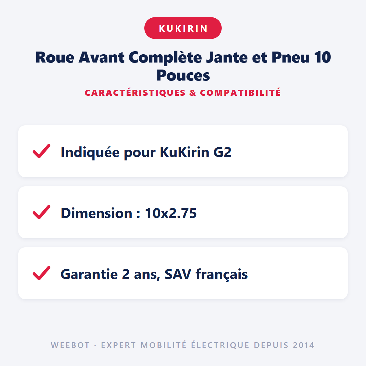 Roue Avant Complète Jante et Pneu 10 Pouces : caractéristiques et compatibilité