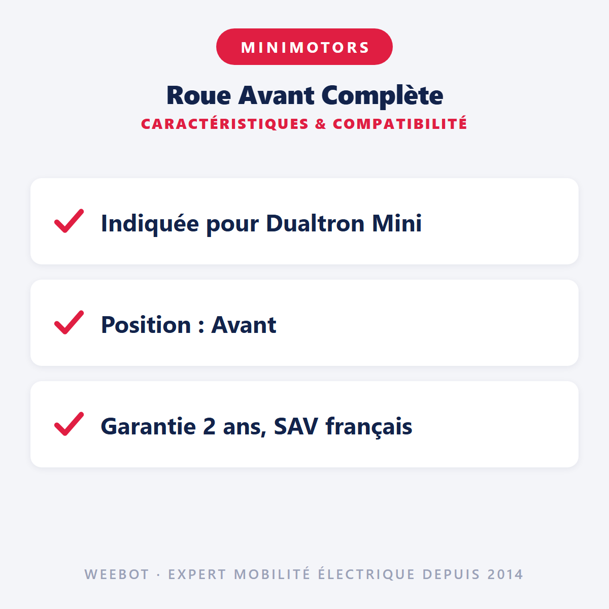 Roue Avant Complète : caractéristiques et compatibilité