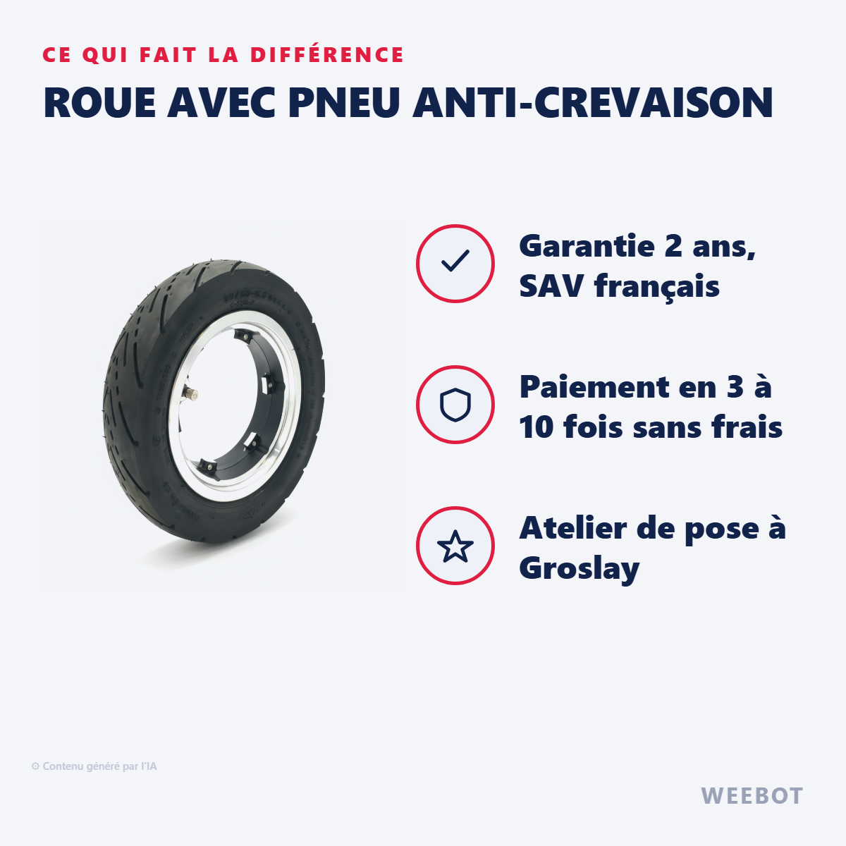 Roue avec Pneu Anti-Crevaison : les points forts