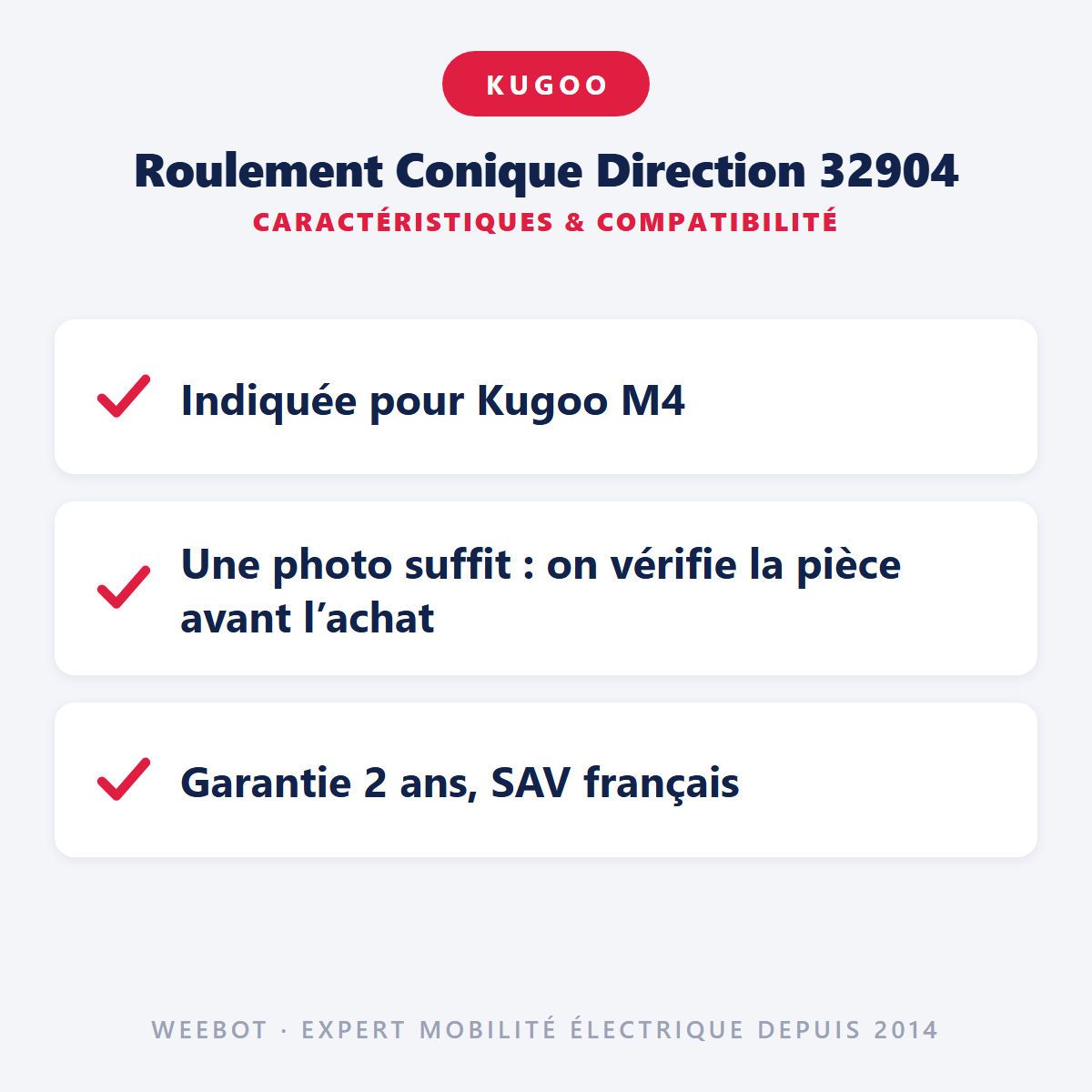 Roulement Conique Direction 32904 : caractéristiques et compatibilité
