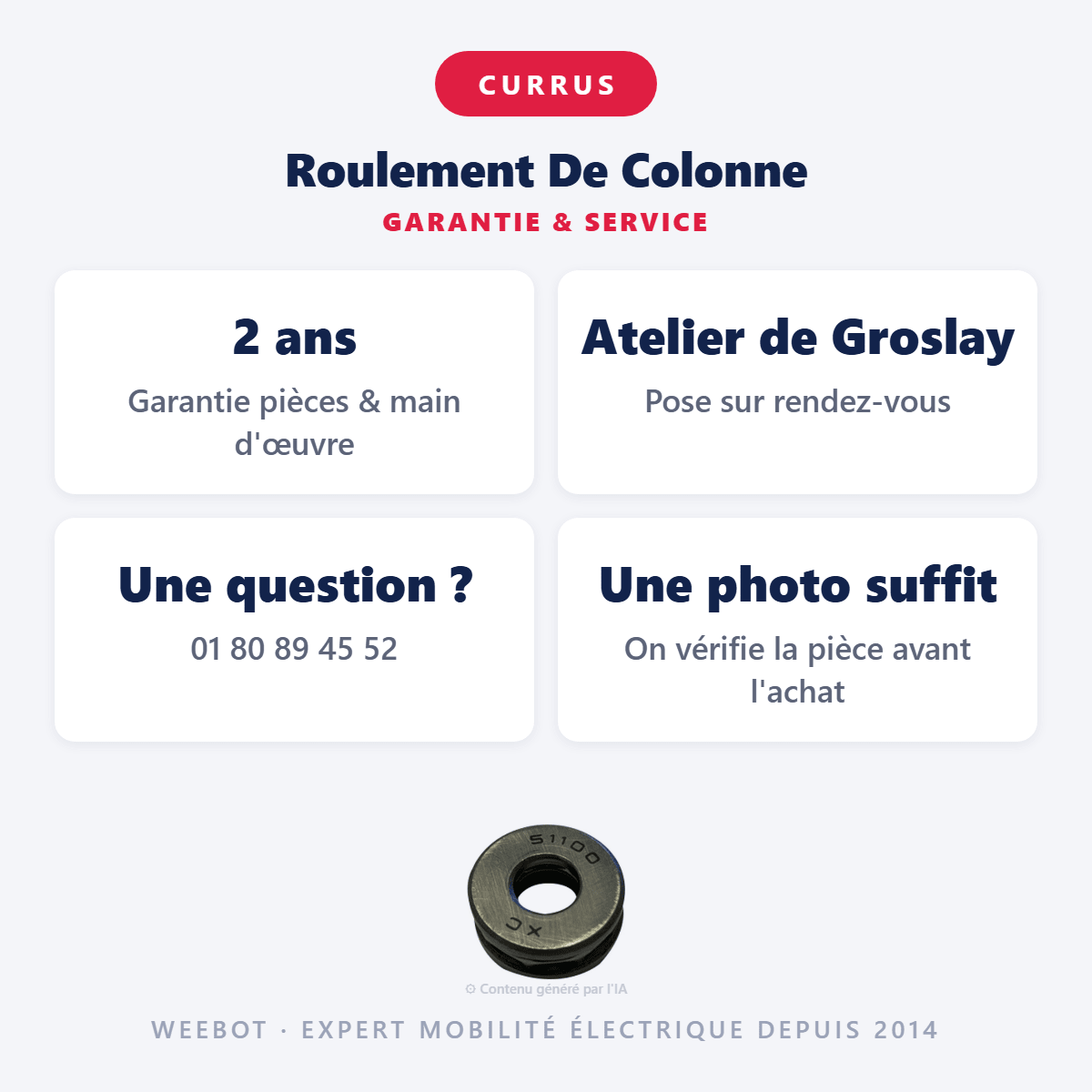 Roulement De Colonne Pour Trottinette Électrique Currus - Weebot