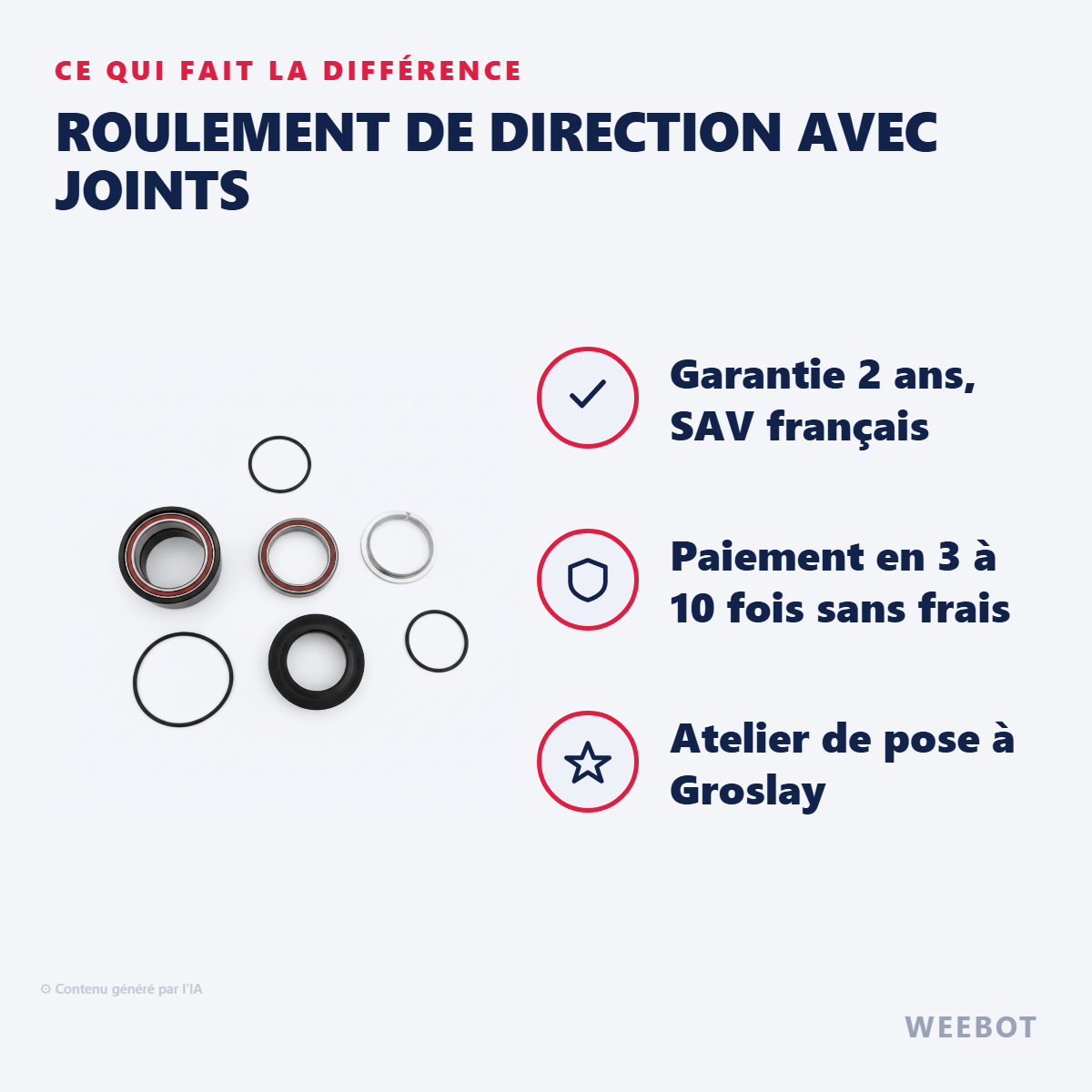 Roulement de Direction avec Joints : les points forts