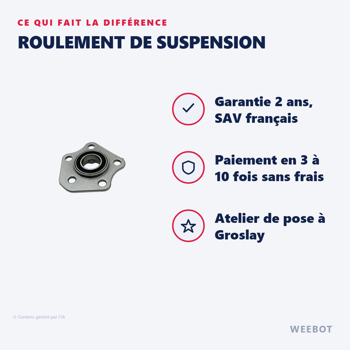 Roulement de Suspension : les points forts