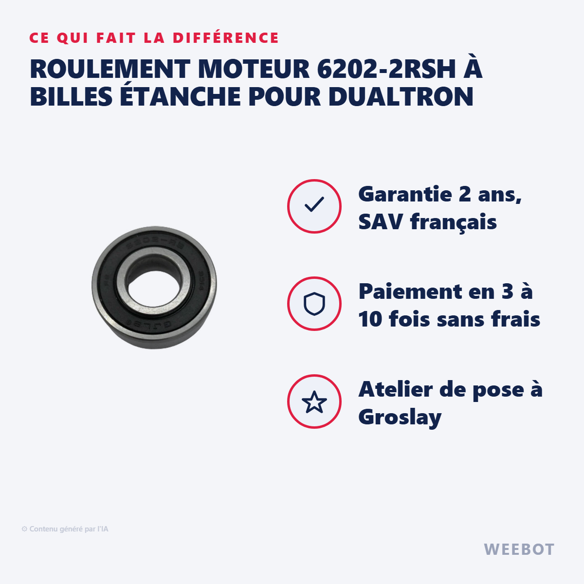 Roulement Moteur 6202-2RSH à Billes Étanche pour Dualtron : les points forts