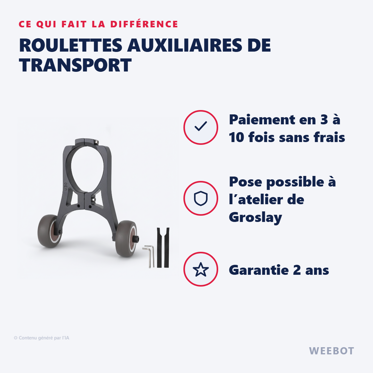 Roulettes Auxiliaires de Transport : les points forts