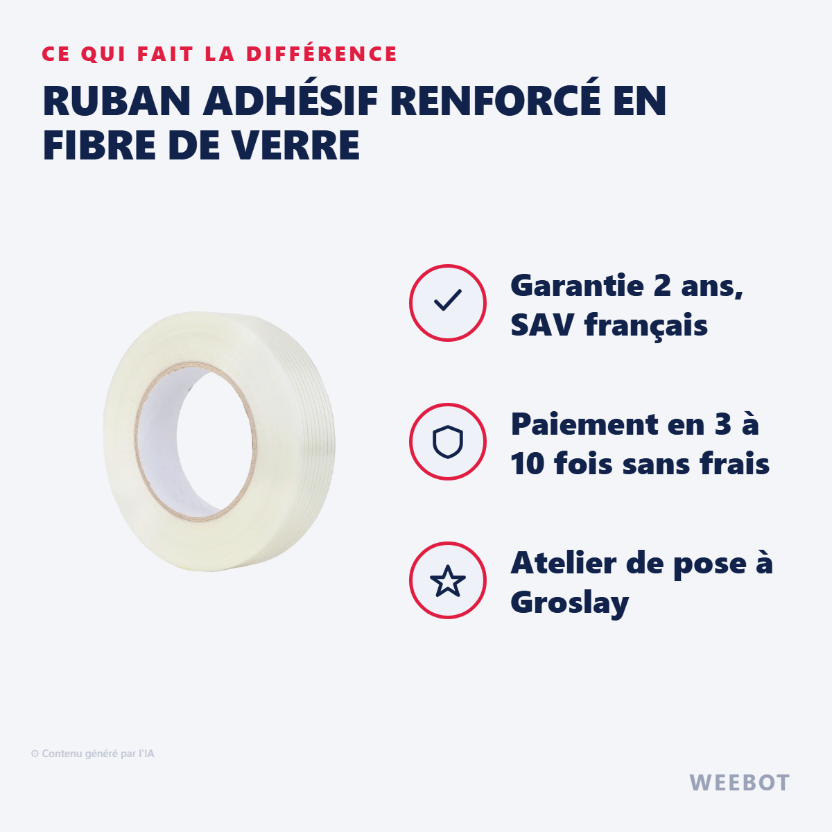 Ruban Adhésif Renforcé en Fibre de Verre : les points forts