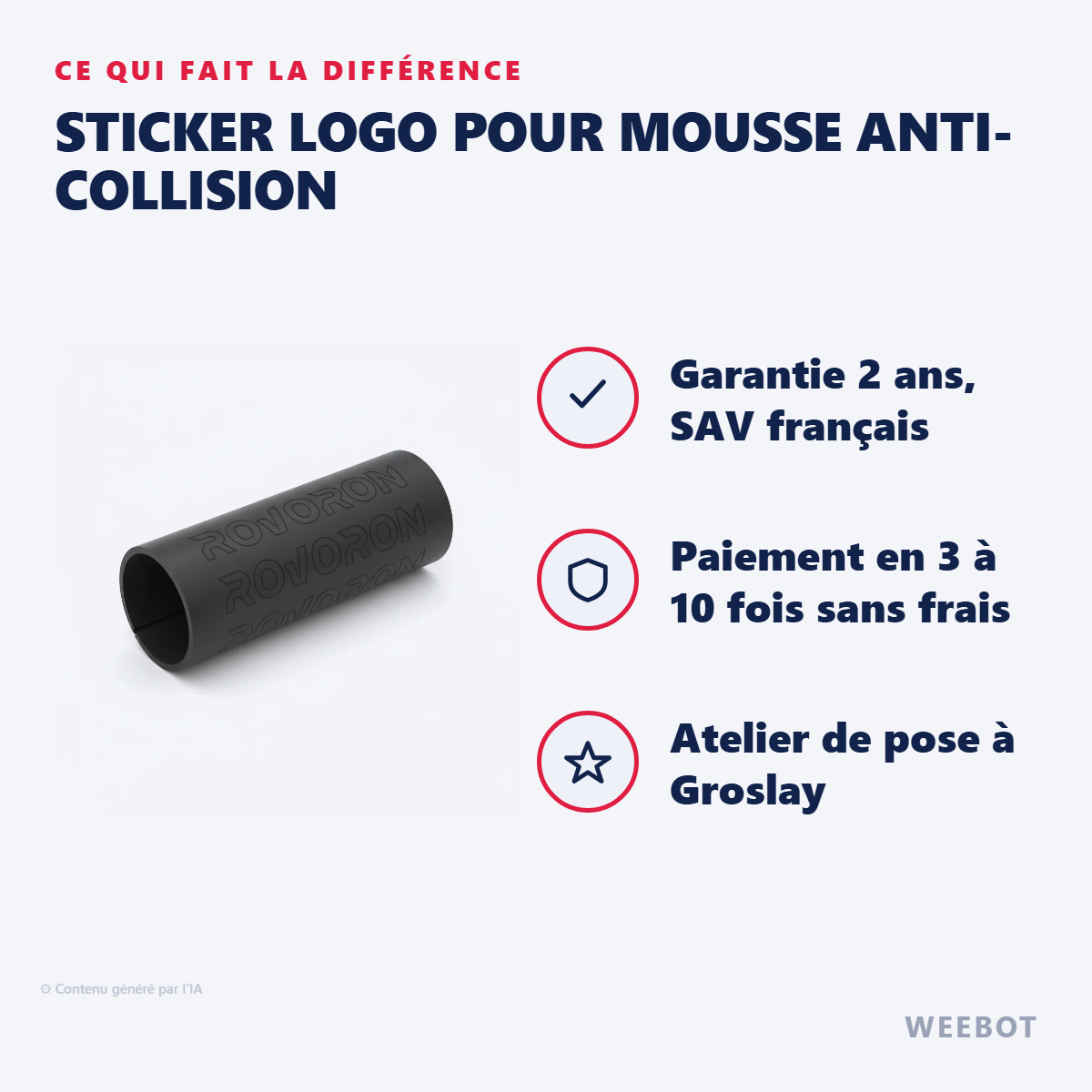 Sticker Logo pour Mousse Anti-Collision : les points forts