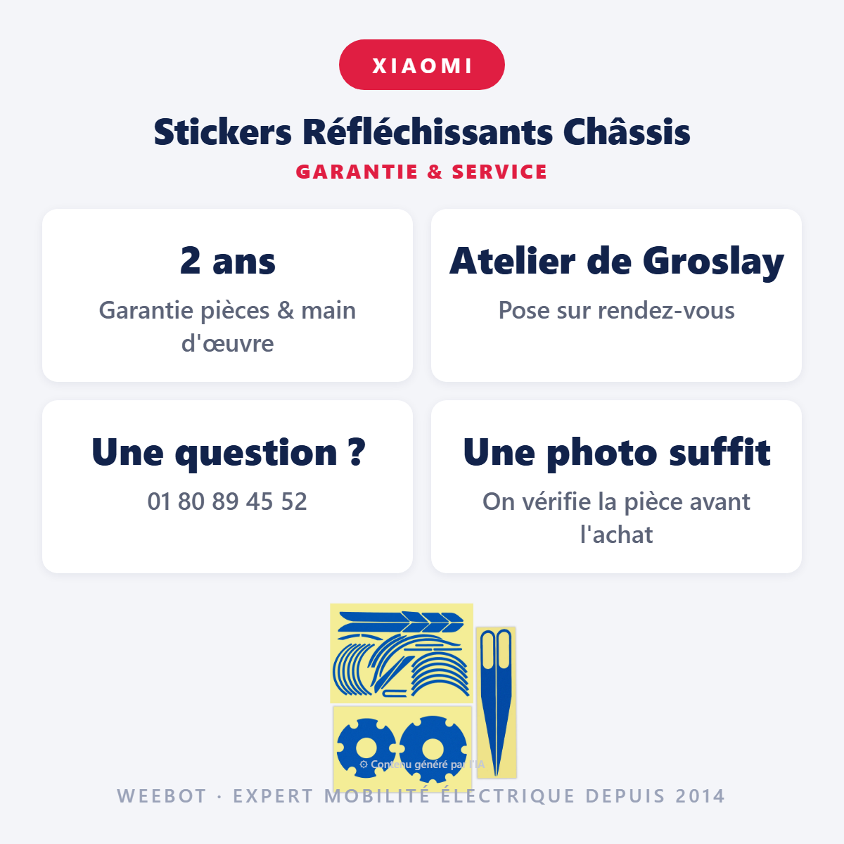 Stickers Réfléchissants Châssis : garantie 2 ans et service après-vente