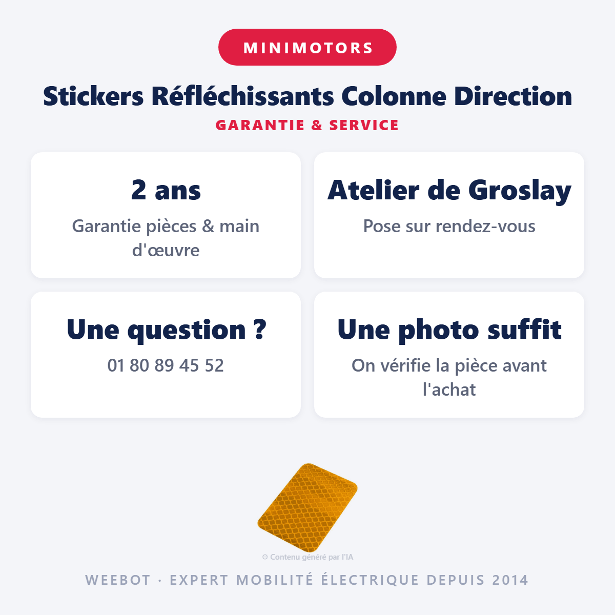 Stickers Réfléchissants Colonne Direction Pour Trottinette Électrique Dualtron Mini - Weebot