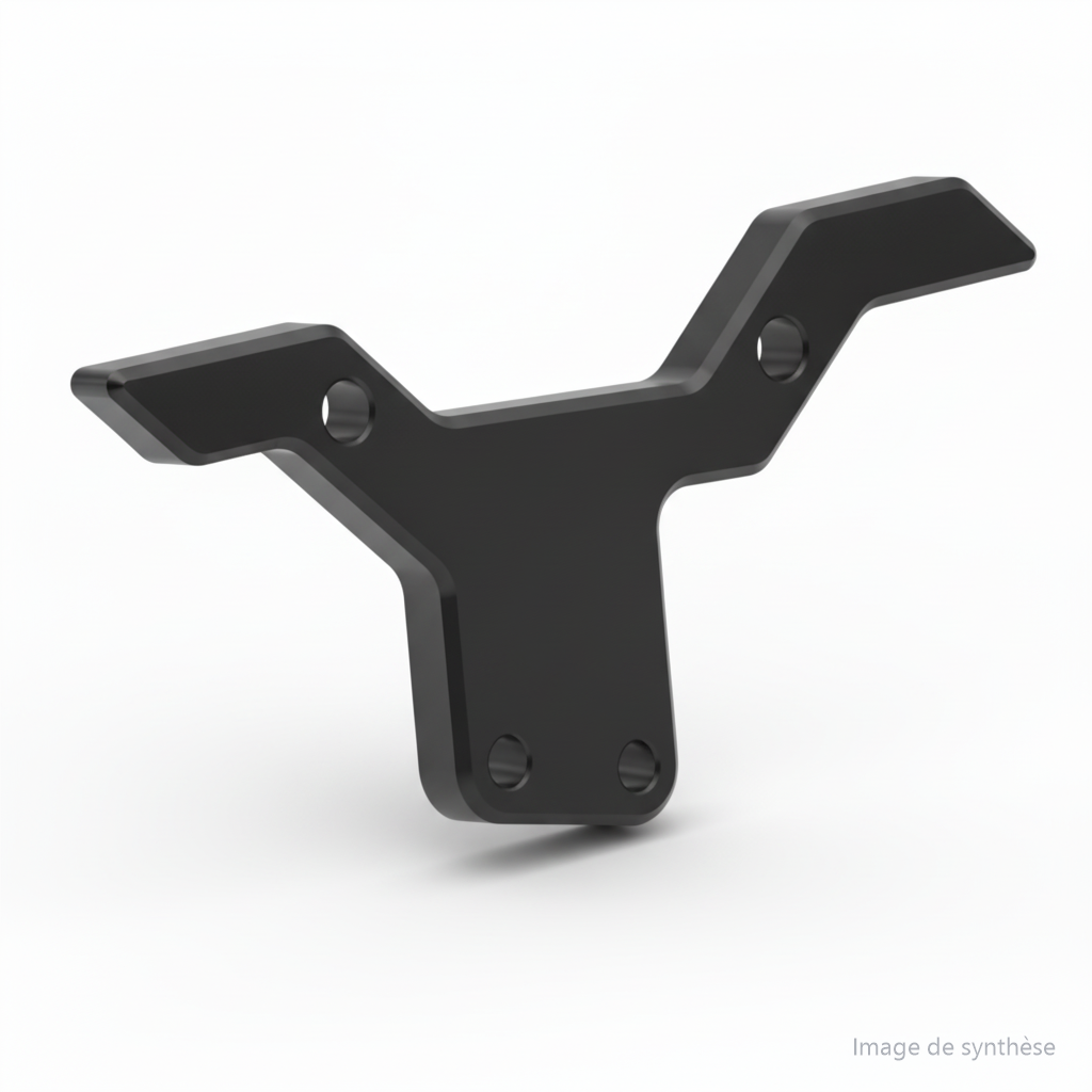 Dessin schématique d'un support d'étrier de frein en aluminium pour trottinette électrique Dualtron Storm