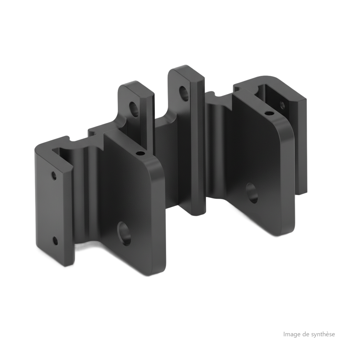Dessin au trait du support de fixation arrière central de trottinette électrique Dualtron X