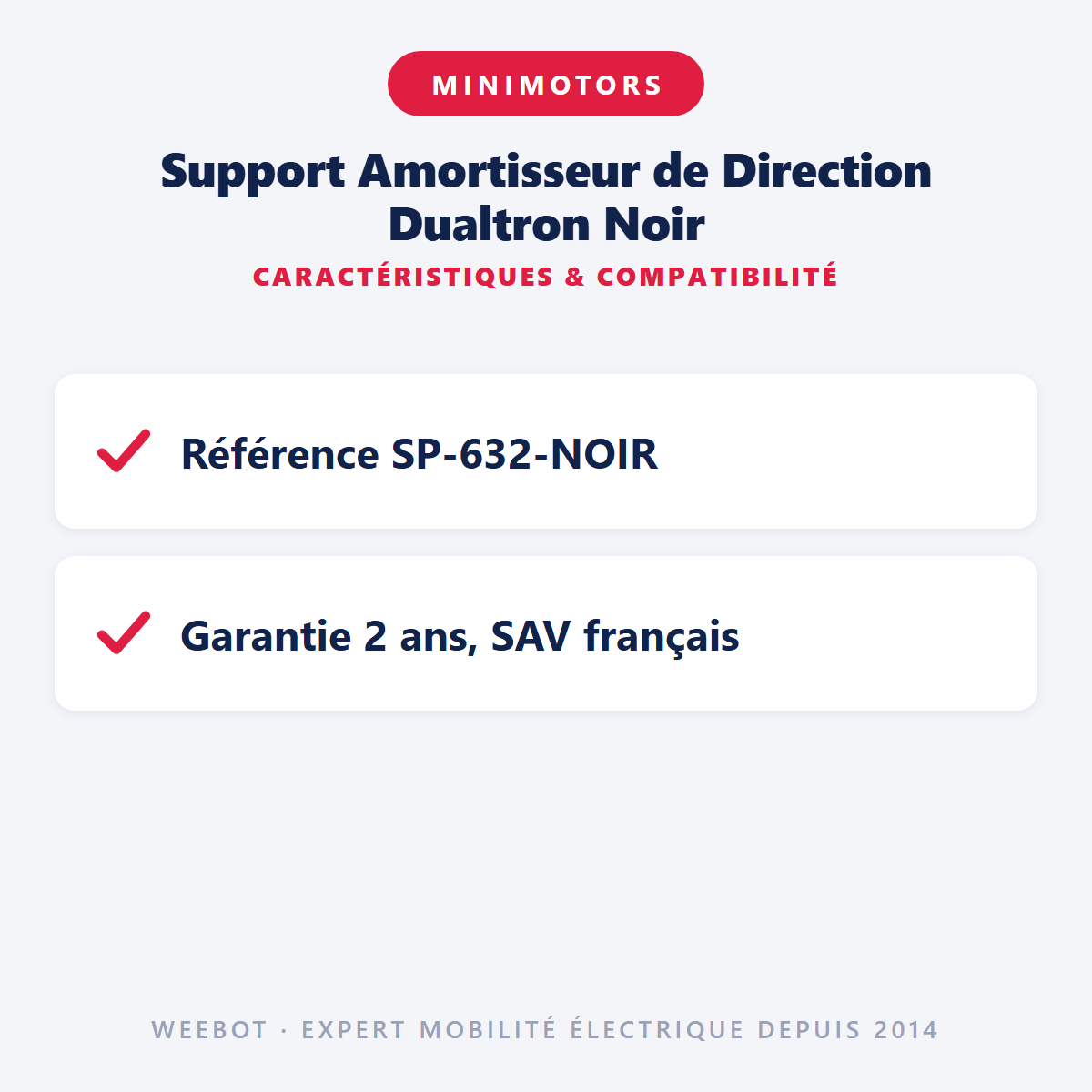 Support Amortisseur de Direction Dualtron Noir : caractéristiques et compatibilité