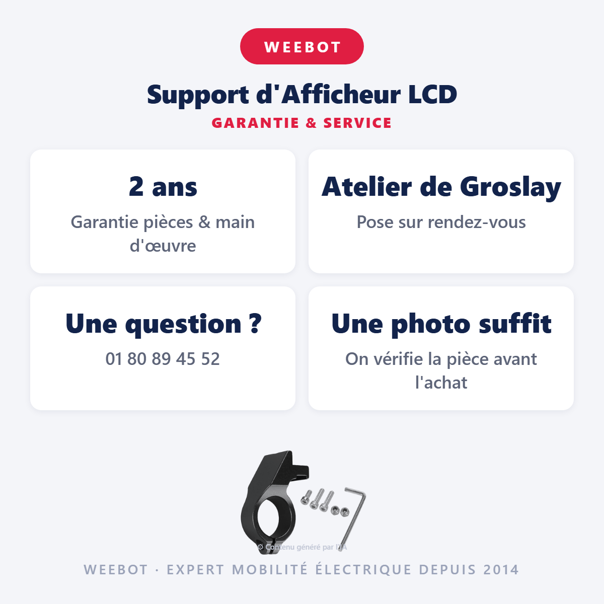 Support d'Afficheur LCD : garantie 2 ans et service après-vente