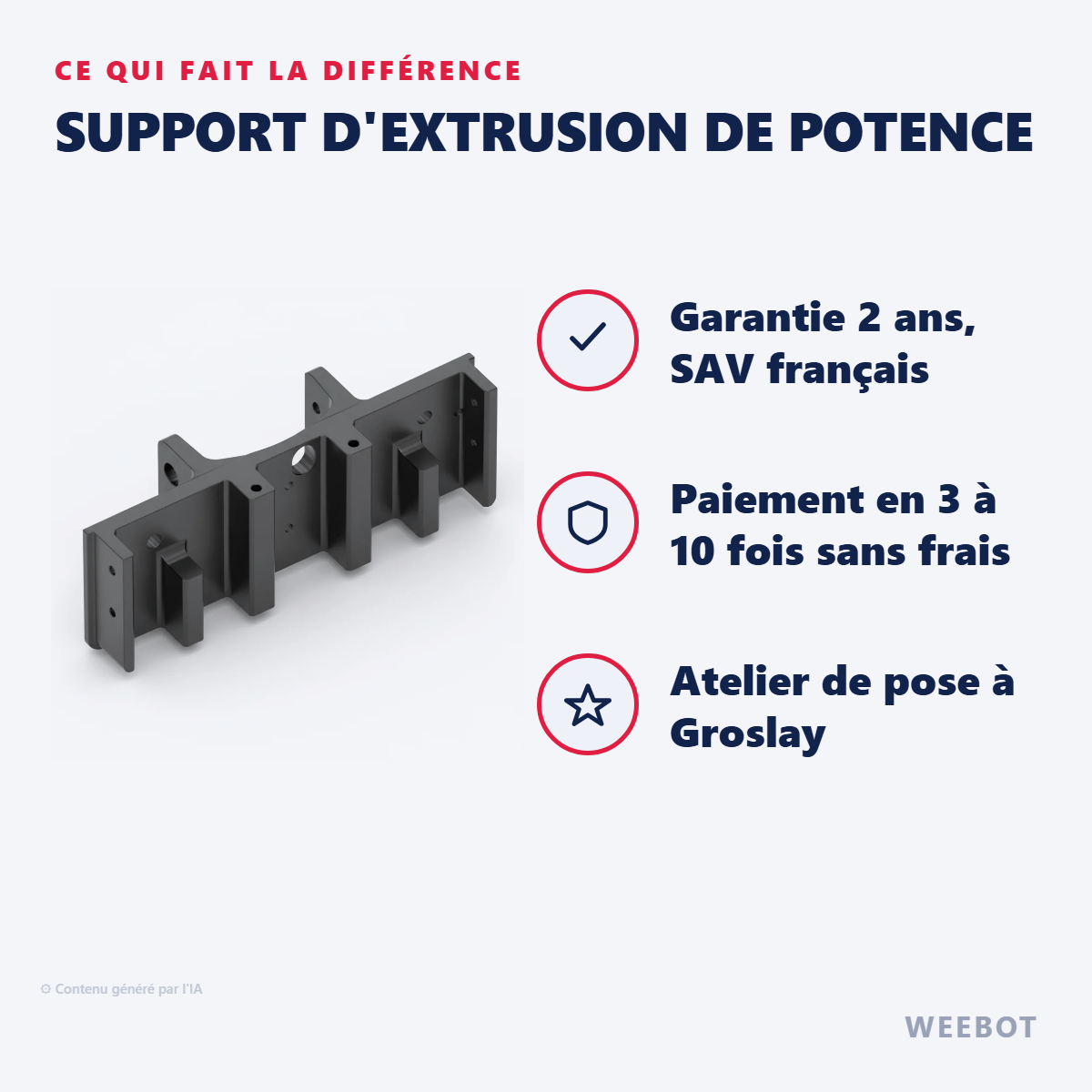Support d'Extrusion de Potence : les points forts