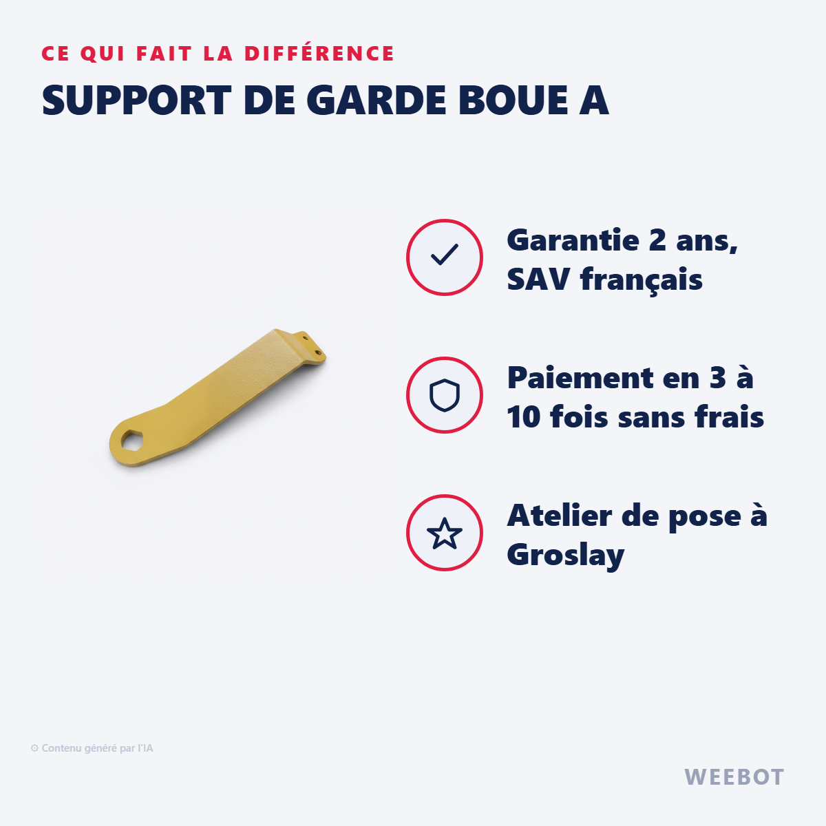 Support de Garde Boue A : les points forts