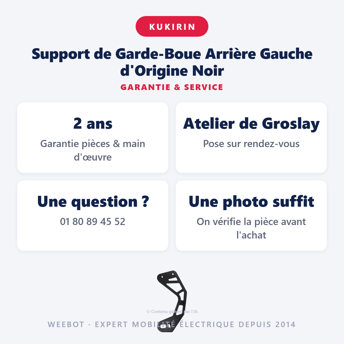 Support de Garde-Boue Arrière Gauche d'Origine Noir : garantie 2 ans et service après-vente