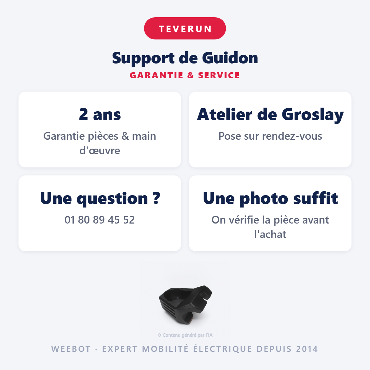 Support de Guidon : garantie 2 ans et service après-vente