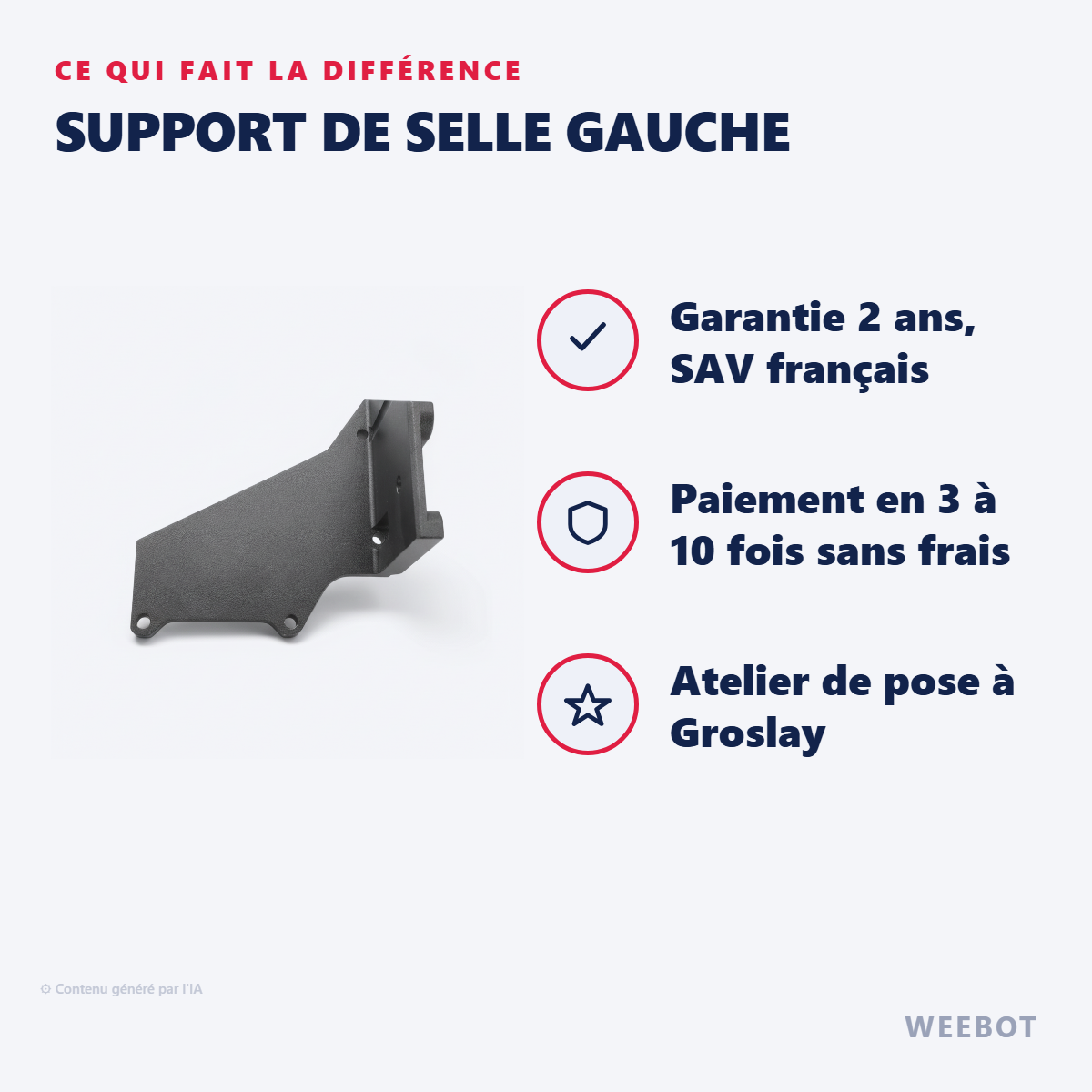 Support de Selle Gauche : les points forts