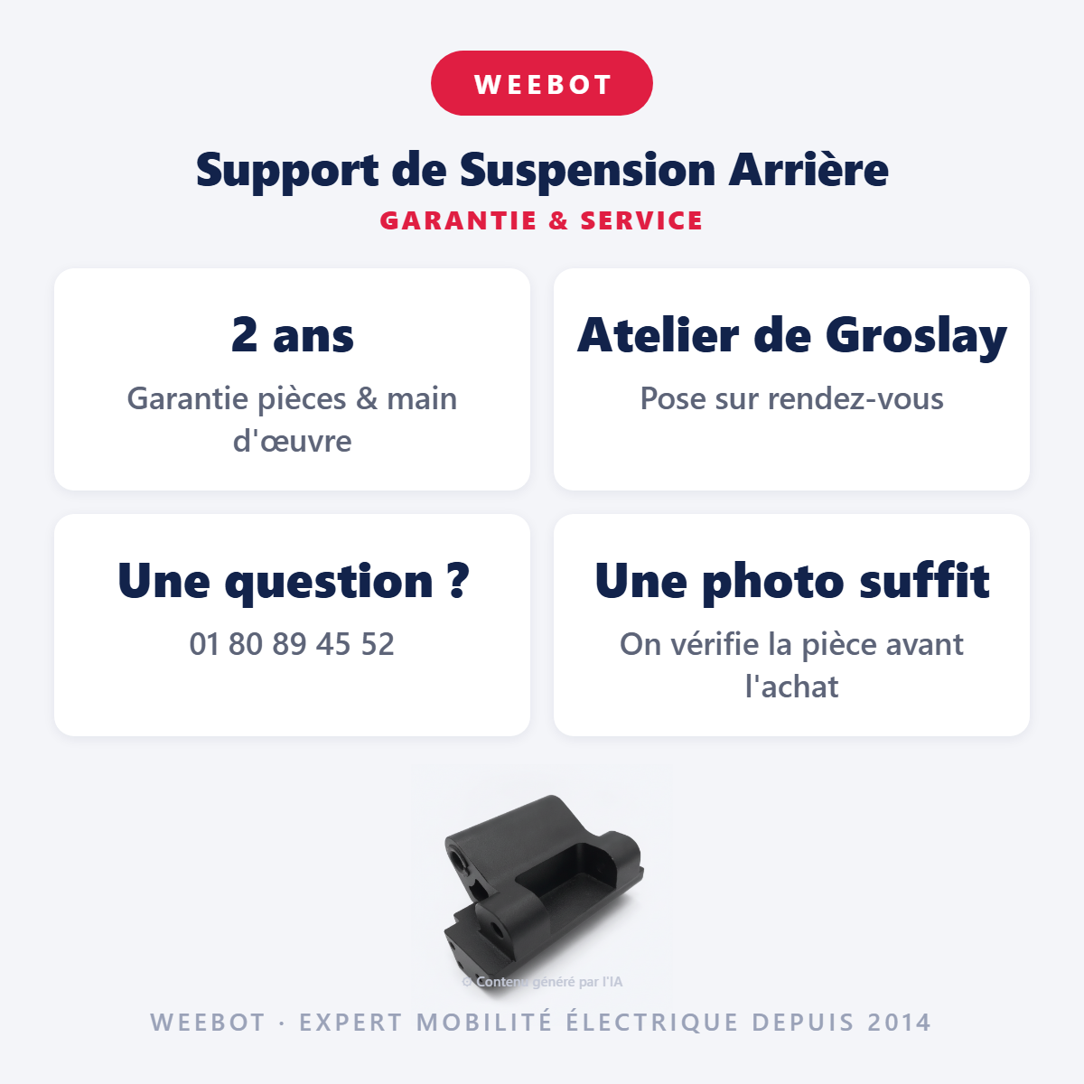 Support de Suspension Arrière : garantie 2 ans et service après-vente