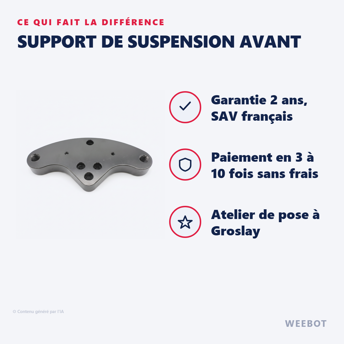 Support de Suspension Avant : les points forts