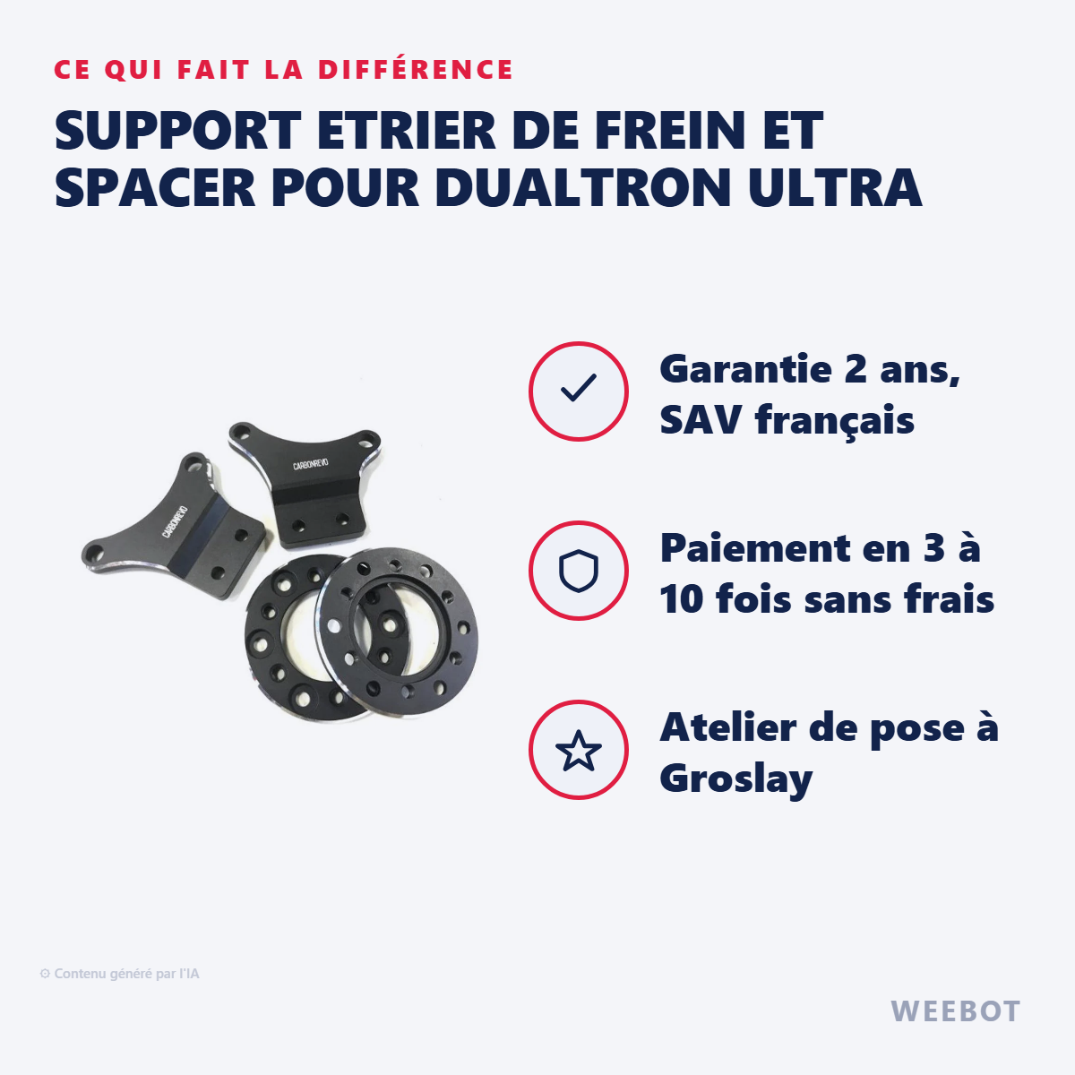 Support Etrier de Frein et Spacer pour Dualtron Ultra : les points forts