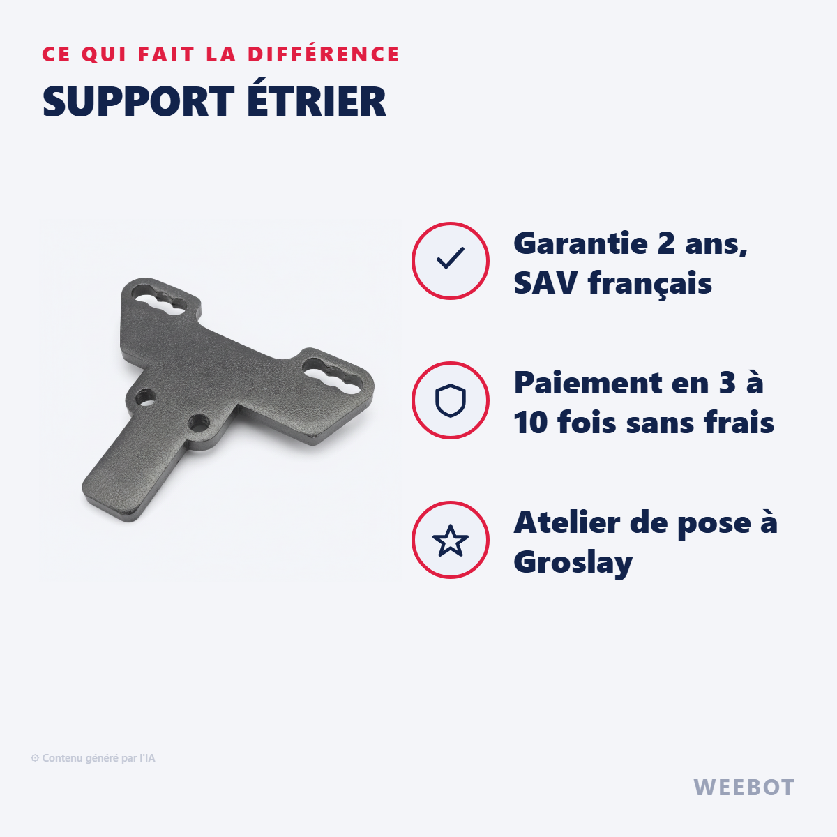 Support Étrier : les points forts