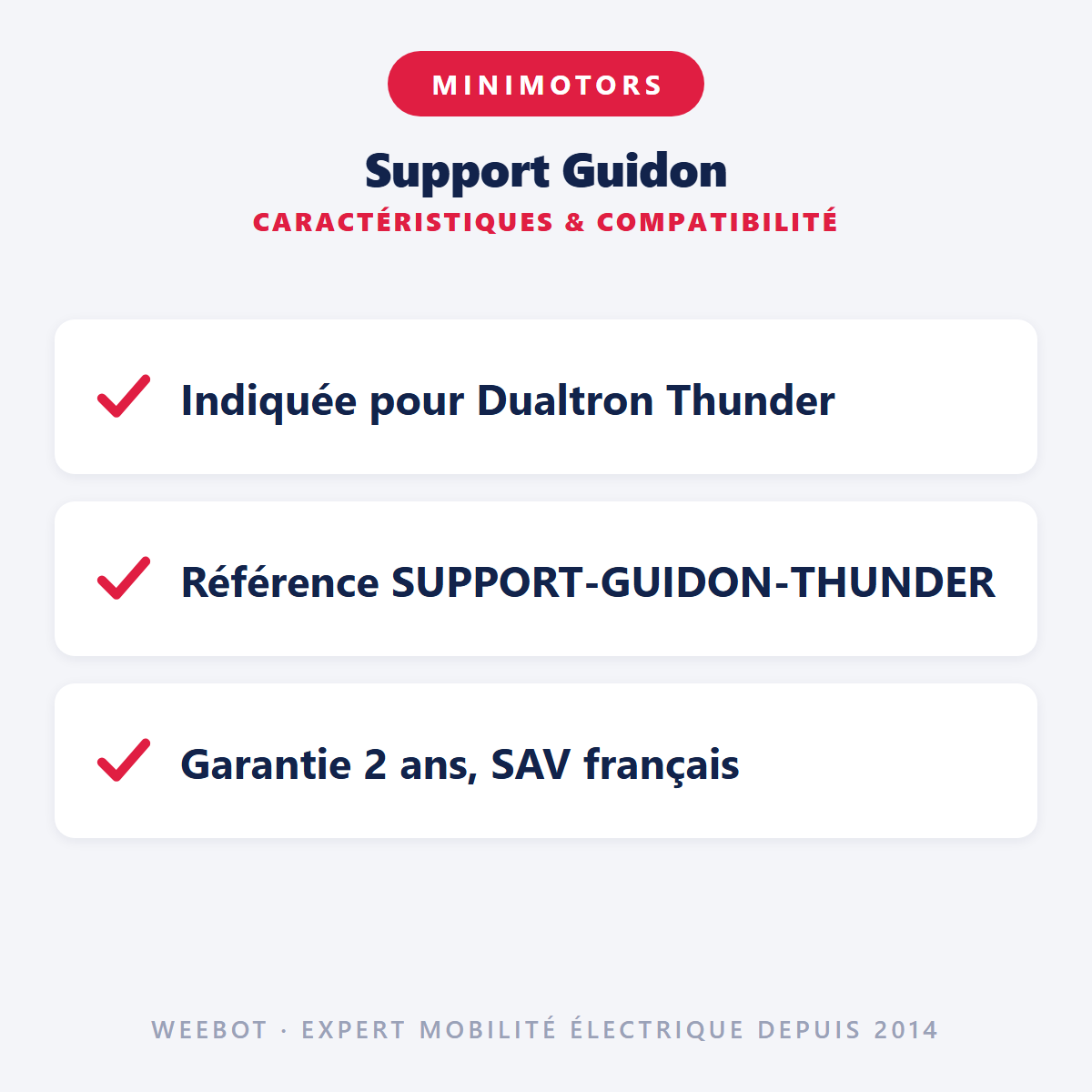 Support Guidon : caractéristiques et compatibilité