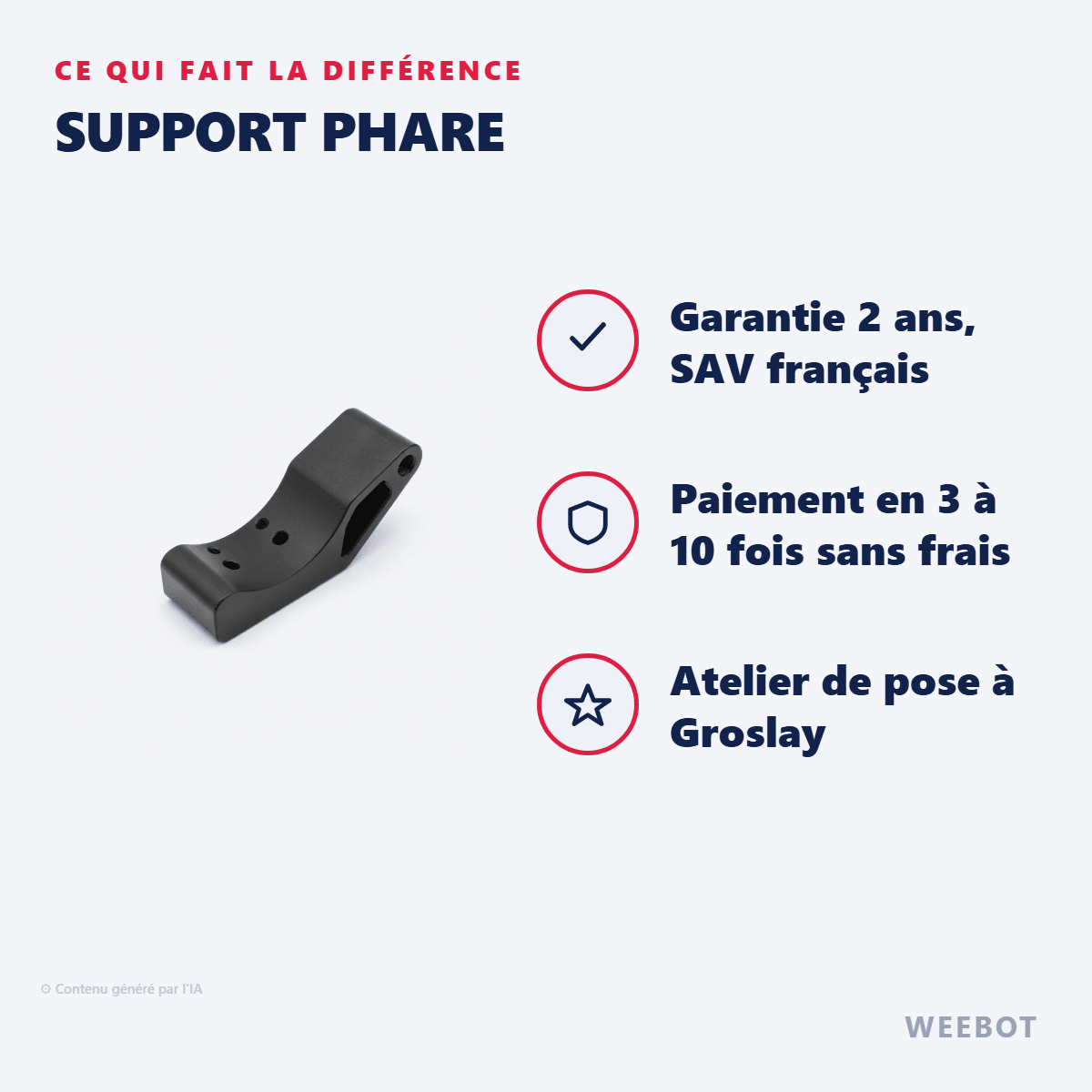 Support Phare pour Trottinette Electrique Dualtron Thunder 3 - Weebot