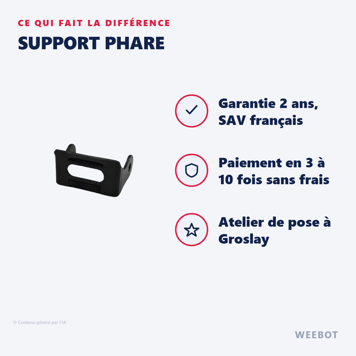 Support Phare pour Trottinette Electrique Kaabo Wolf King GT Pro - Weebot