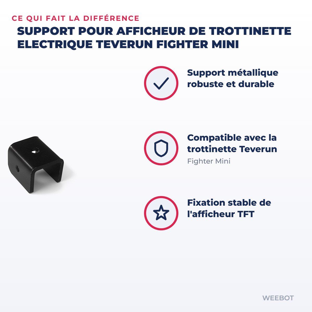 Support pour Afficheur de Trottinette Electrique Teverun Fighter Mini - Weebot