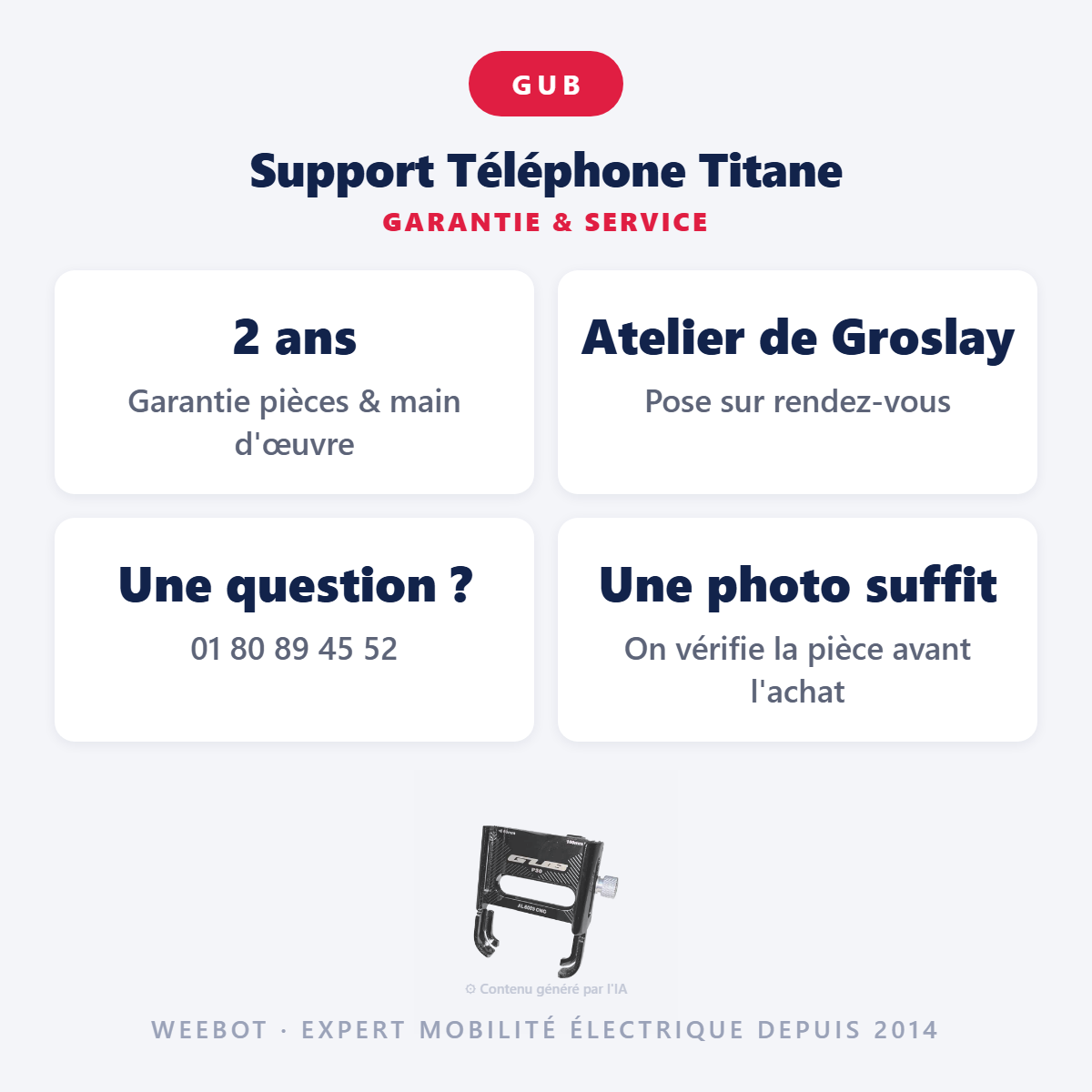 Support Téléphone Titane : garantie 2 ans et service après-vente