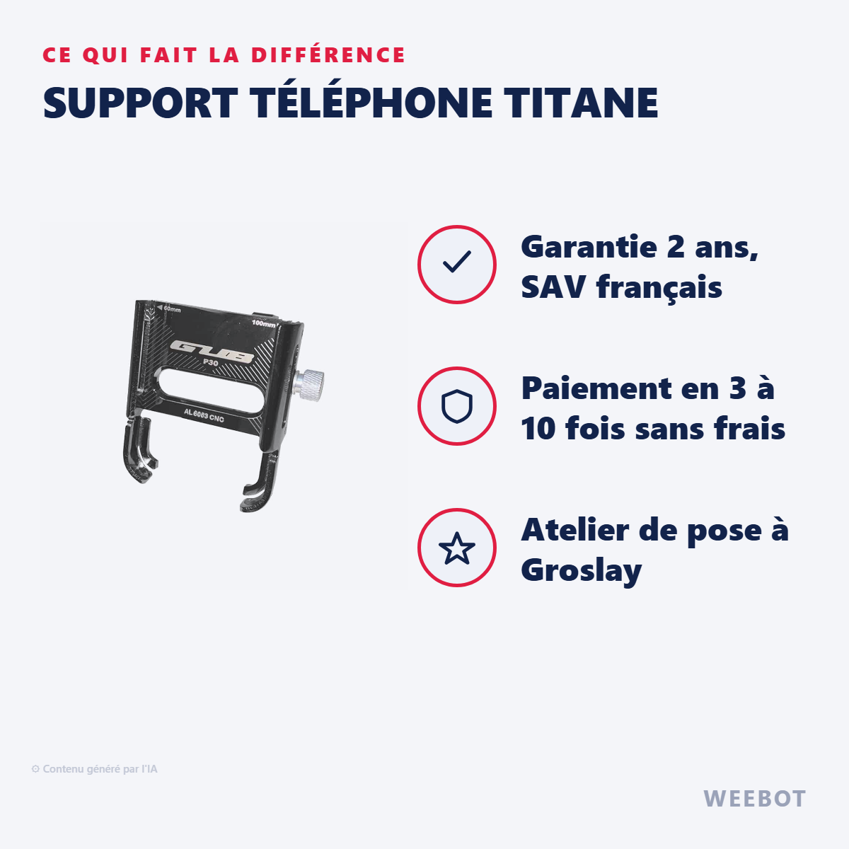 Support Téléphone Titane : les points forts