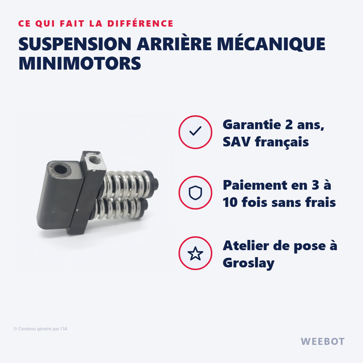 Suspension Arrière Mécanique Minimotors : les points forts
