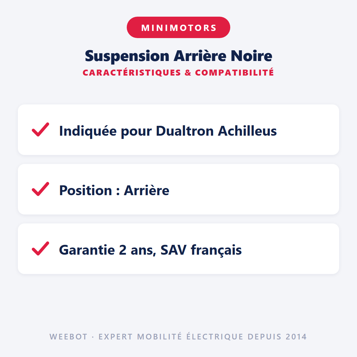 Suspension Arrière Noire : caractéristiques et compatibilité