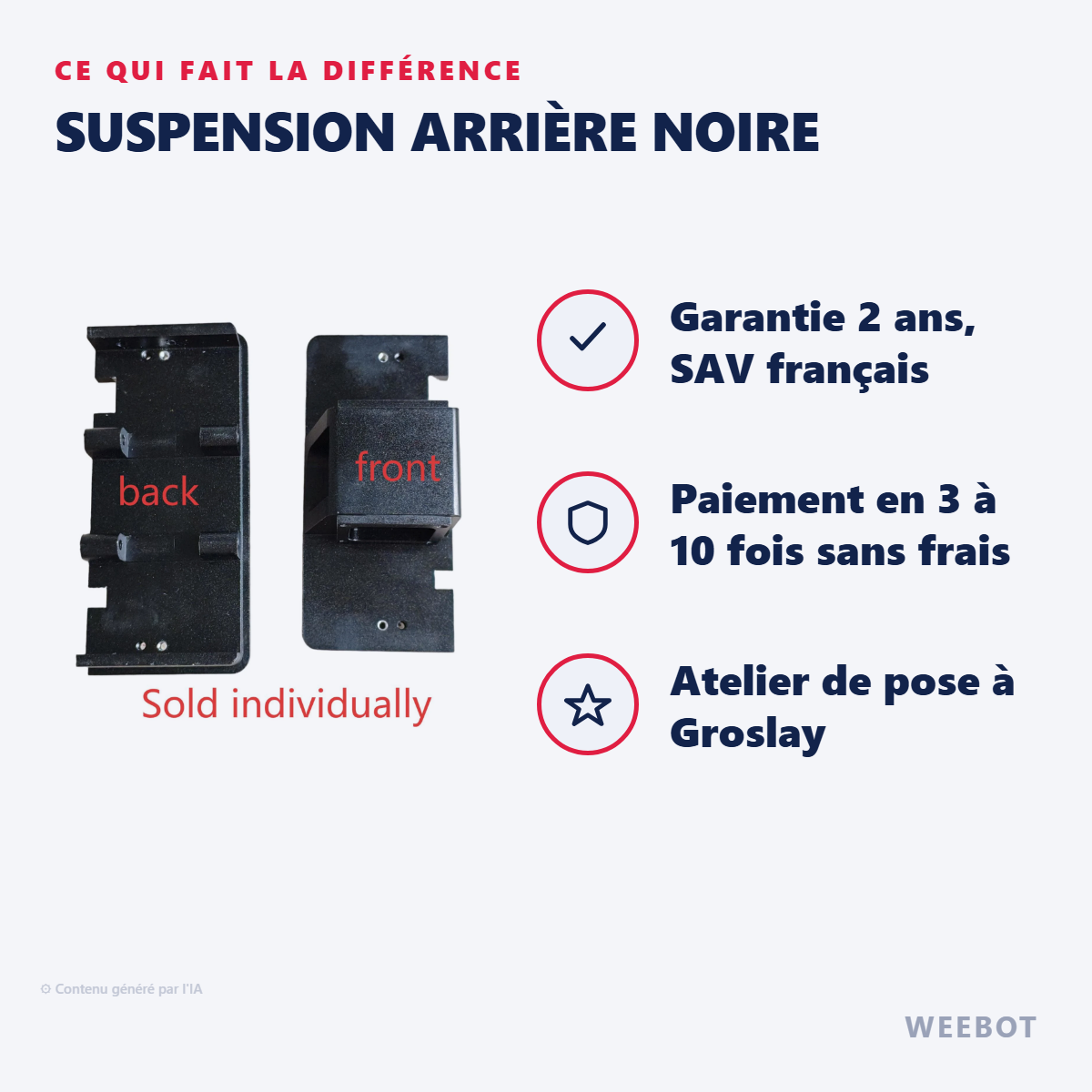 Suspension Arrière Noire : les points forts